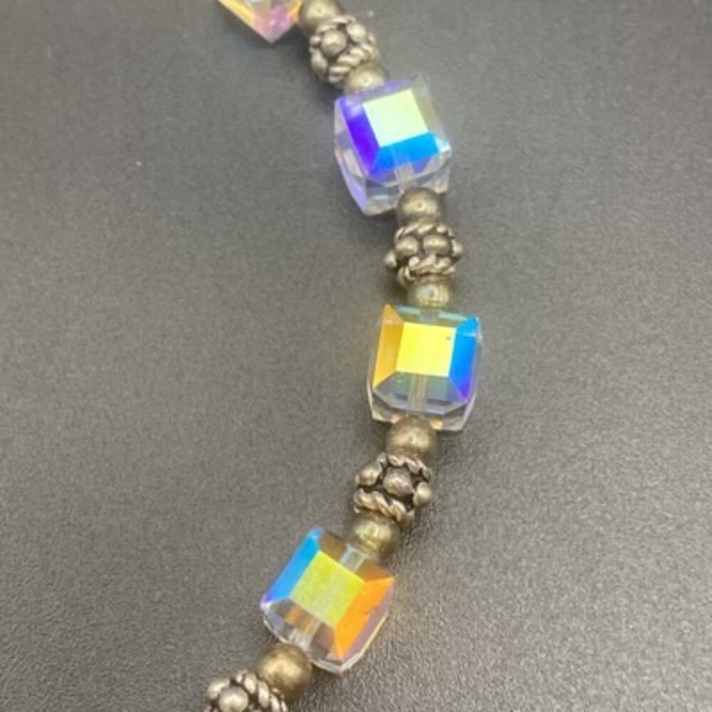 AB Crystal Cube Bracelet Bible Locket Charm Opens Mary Baby Jesus 925 Silver 7.5 - Picture 9 of 11